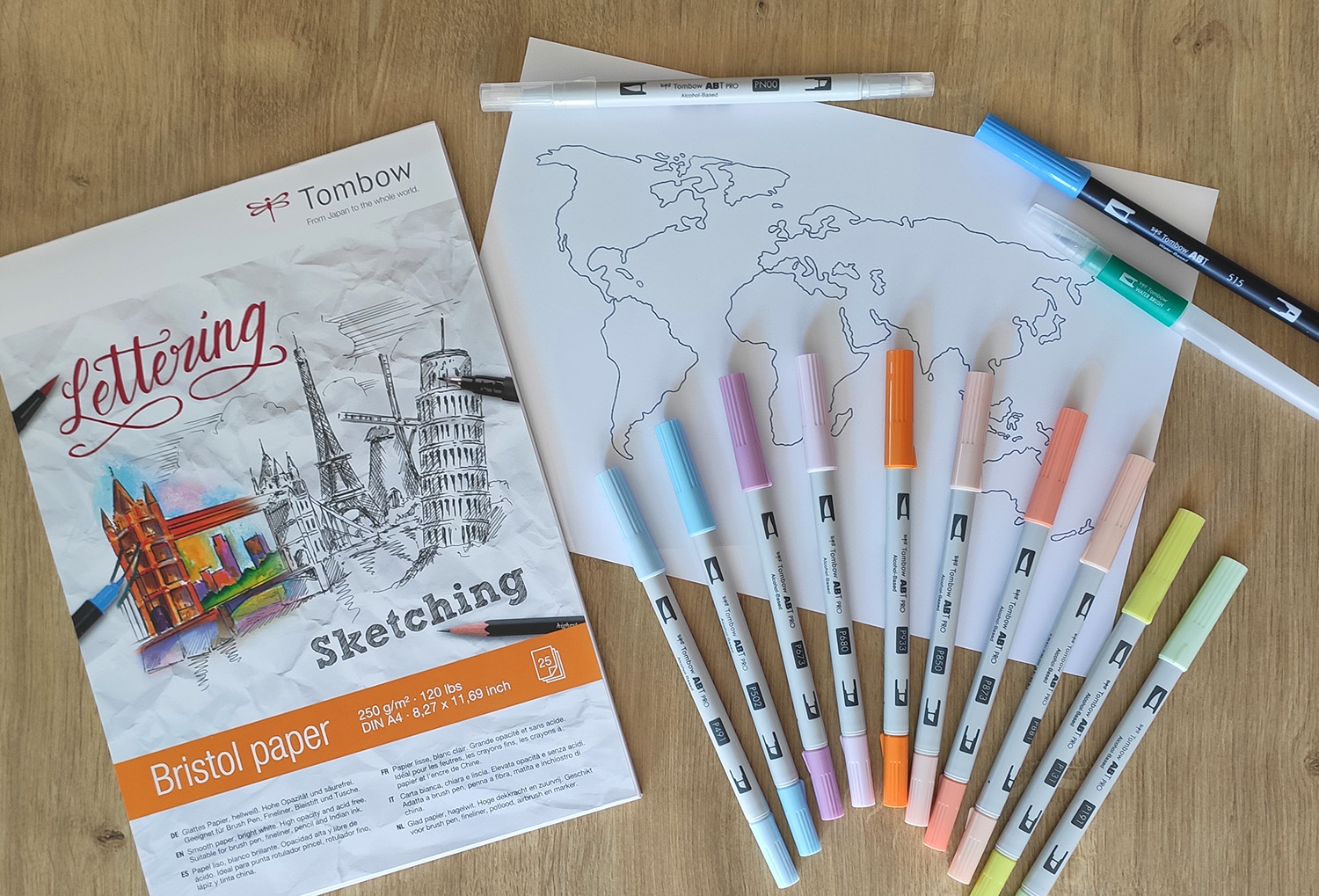 Rotulador Tombow - Con punta de pincel para lettering - Three Feelings