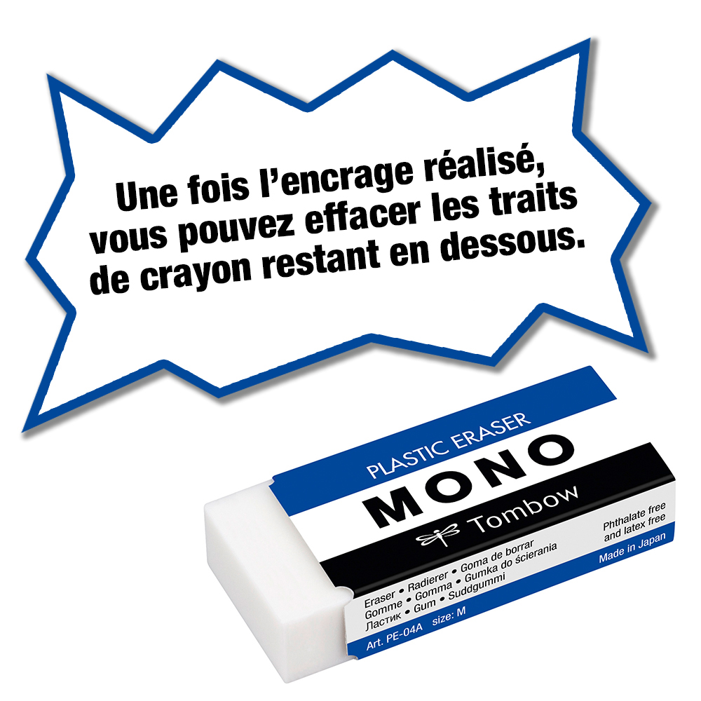 Gomme Japonaise Tombow Mono Plastic classique pour dessin