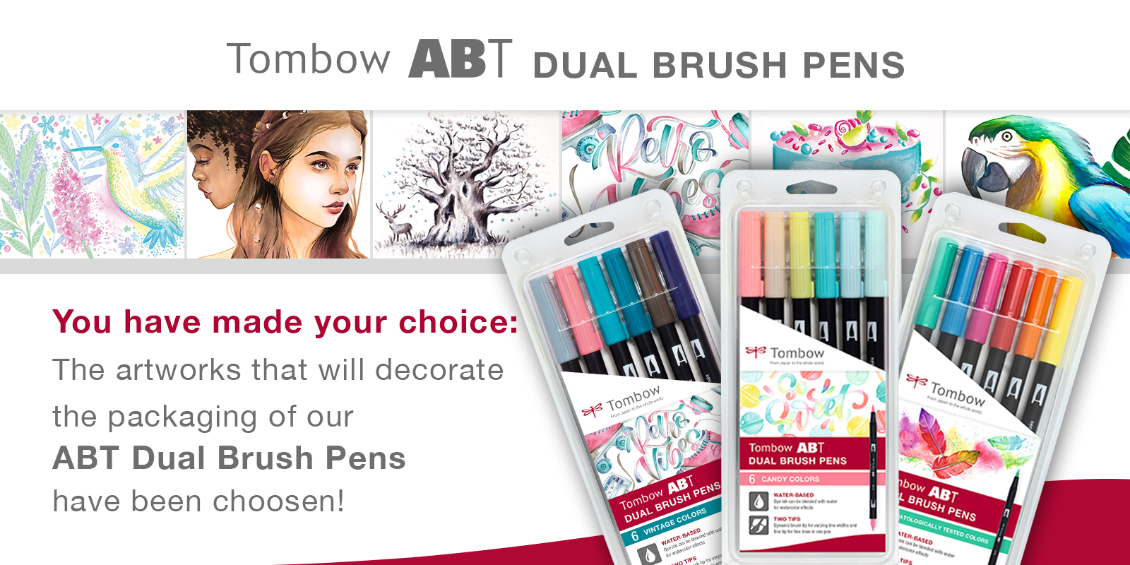 Tombow ABT Dual Brush pen 6-set Candy