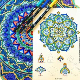 Création Mandala Halo Ausmalbild