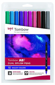 Tombow ABT Dual Brush Pen, set de 10 couleurs "Galaxy"