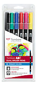 Tombow ABT Dual Brush Pen set of 6 Primary Colors