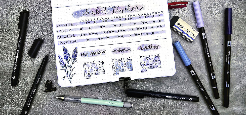 25 Creative Minimalist Bullet Journal Habit Tracker Spreads to