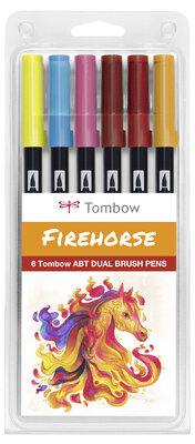 Tombow ABT Dual Brush Pen 6er Set Firehorse