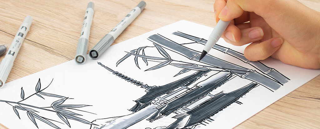 Tombow ABT PRO Alkoholbasierter Marker – Pastel Colors, 2 Spitzen, Für Präzises Zeichnen & Illustration