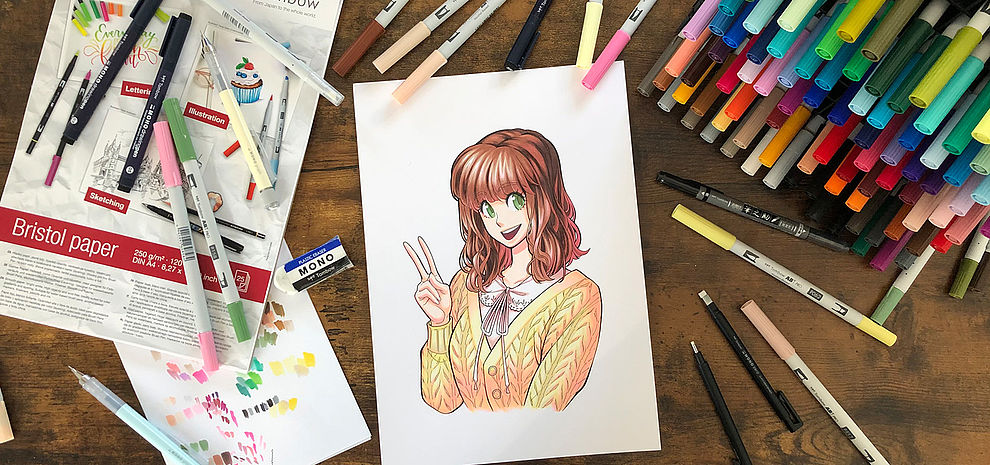 Drawing Anime Hair With TouchNew Markers Step By Step