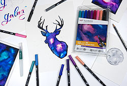 Tombow ABT Dual Brush Pen Set de 10 Galaxy couleurs