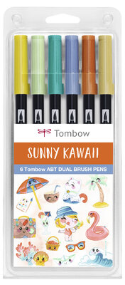 Tombow ABT Dual Brush Pen 6er Set Sunny