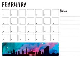 Bujo Monatsvorlage Februar