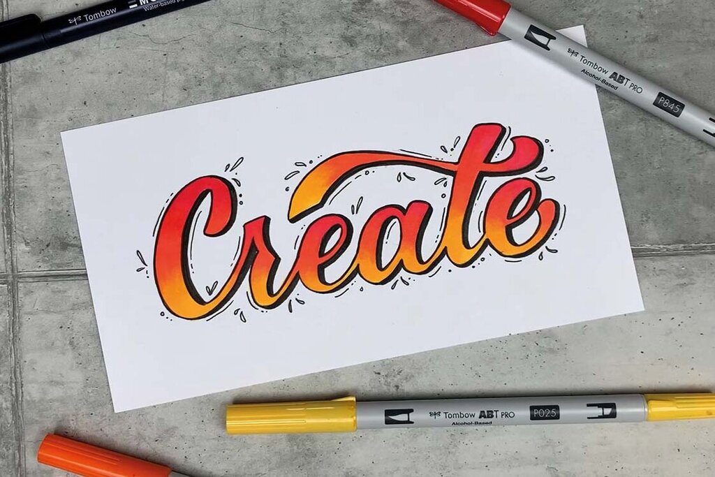 Tombow Dual Brush Pen Art Markers Bright 10-Pack Plus Lettering For Beginners Guide