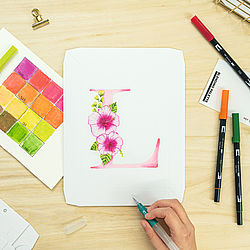 Tombow Watercoloring Canvas Set bloemenletters