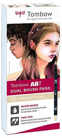 Tombow ABT Dual Brush Pen Set de 12 couleurs portrait