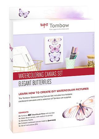 Tombow Watercoloring Canvas Set Elegant Butterflies