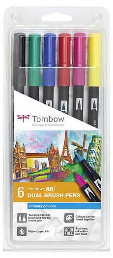 Tombow ABT Dual Brush Pen Set de 6 "Gris"