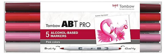 Tombow ABT PRO Set de 5 couleurs rose