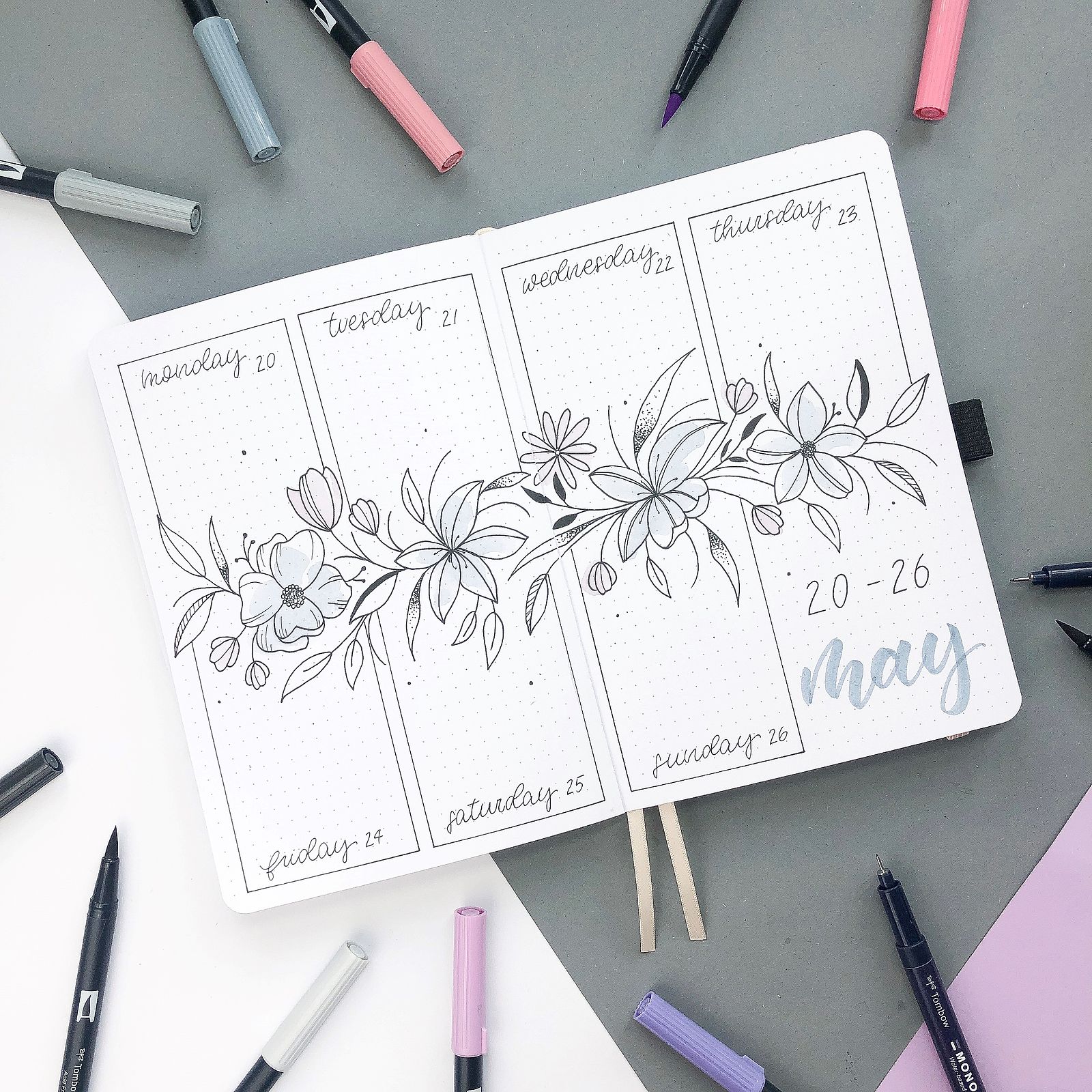 Tombow Pens in a Bullet Journal - Creative Scrapbooker