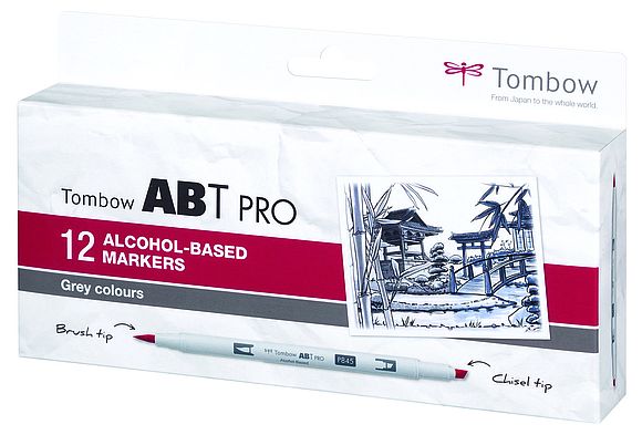 Tombow ABT PRO Set de 12 Couleurs gris