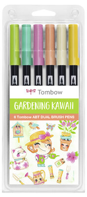 Tombow ABT Dual Brush Pen 6er Set Gardening