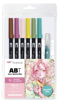 Tombow ABT Dual Brush Pen Watercolor Manga Flower Set