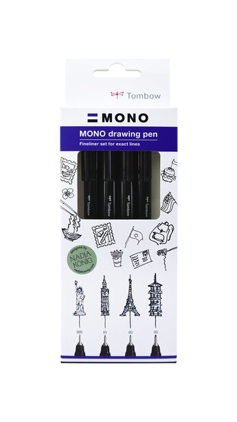 MONO drawing pen set van 4