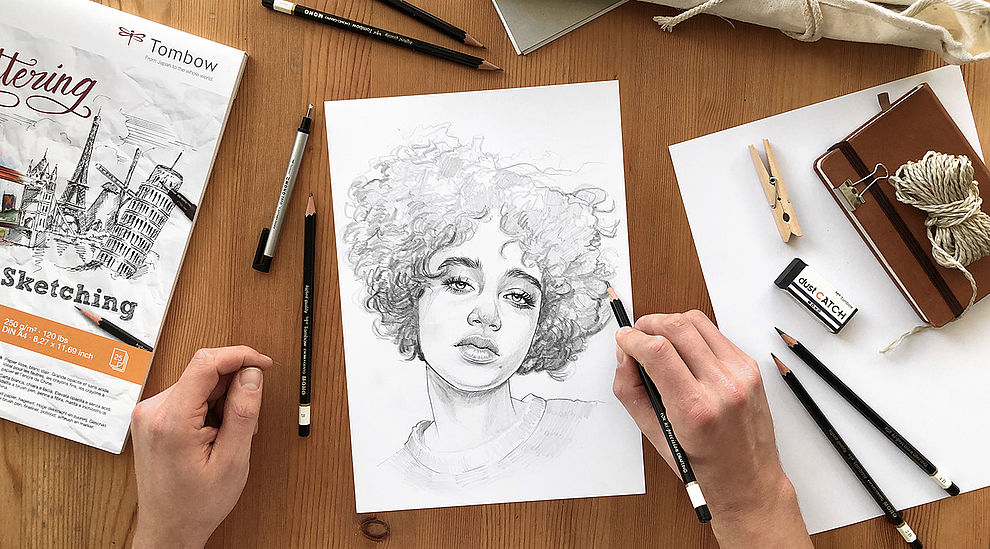 Dessiner un portrait au crayon à papier │Tombow