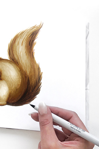 De ABT PRO is ideaal voor zachte kleurovergangen zoals de vacht van een eekhoorn en de alcoholkleuren zorgen voor een gelijkmatig, levendig resultaat.