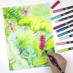 Tombow ABT Dual Brush Pen Set de 6 couleurs pastels