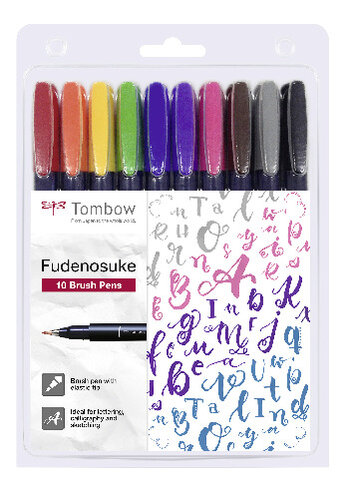 Fudenosuke Brush Pen Color set van 10
