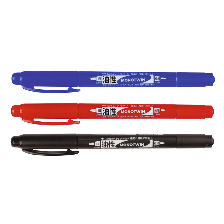 Tombow MONO Twin Marker Rot – Mit 2 Spitzen (0,4 Mm & 0,8 Mm) Für Präzises Markieren & Zeichnen