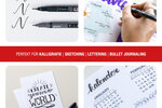 Coffret de feutres pinceaux Tombow Fudenosuke 5+1, pointe dure, noir