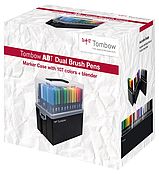 Tombow ABT Dual Brush Pen Stiftebox mit 107 Farben + blender