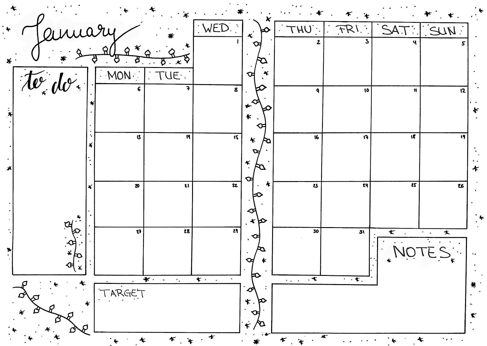 Page à points à imprimer pour Bullet Journal