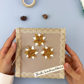 DIY Weihnachtskarte mit Sternen