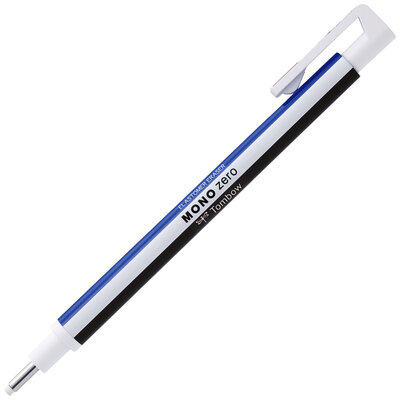 Stylo-gomme MONO zero classique pointe ronde blanc/bleu/noir