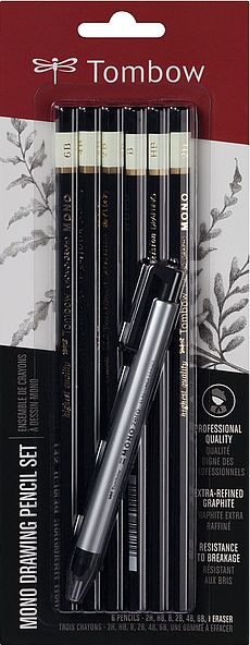 Tombow MONO Drawing Pencil, 3B, Graphite 12-Pack : AMERICAN TOMBOW