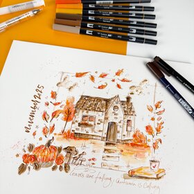 Urban Sketching Herbsthaus