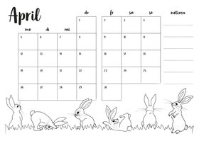 Bujo Monatsvorlage April