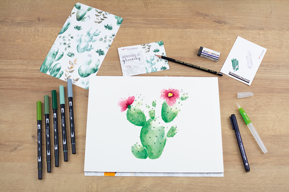 Watercoloring mit Brush Pens