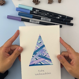 DIY Weihnachtskarte mit Tannenbaum