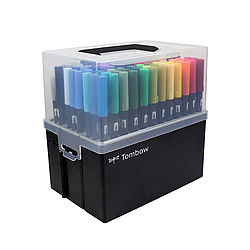 Tombow ABT Dual Brush Pen Stiftebox mit 107 Farben + blender