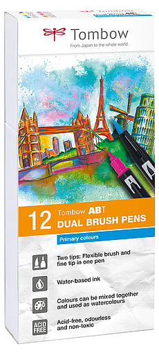 Dual Tip Brush Pens 12 Colours - LOKLiK Europe