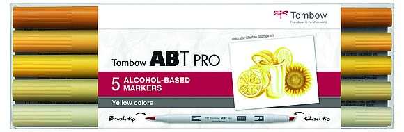 Tombow ABT PRO Set de 5 couleurs jaune