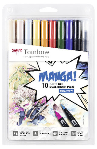 Tombow ABT Dual Brush Pen Manga Set
