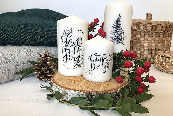 Lettering on candles