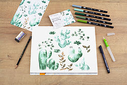 Watercoloring Set Greenery