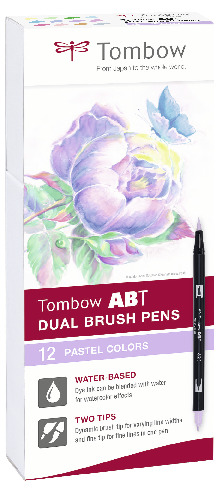 Tombow ABT Dual Brush Pen 12set, Pastel Colors