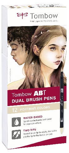 Tombow : Art Dual Brush Pens : Ocean Colors : Set of 12 - Marker & Pen Sets  - Art Sets - Color