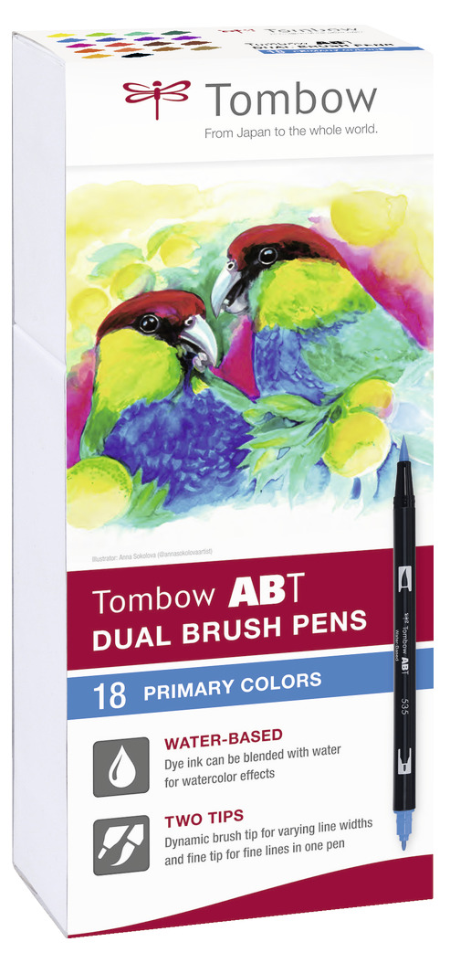 Tombow ABT Dual Brush Pen 18set, Secondary Colors