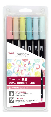 Tombow ABT Dual Brush Pen set of 6 Candy Colors