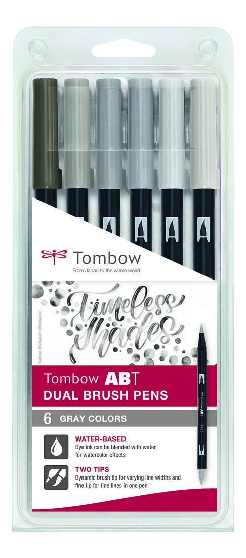 6 feutres ABT Dual Brush double pointe - Pastels - Artéïs Lanester